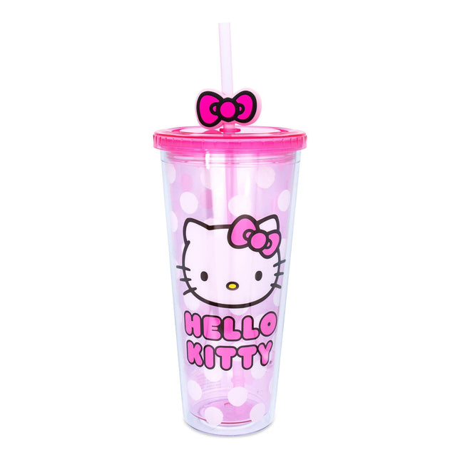 Silver Buffalo Sanrio Hello Kitty Bow Pink Polka D