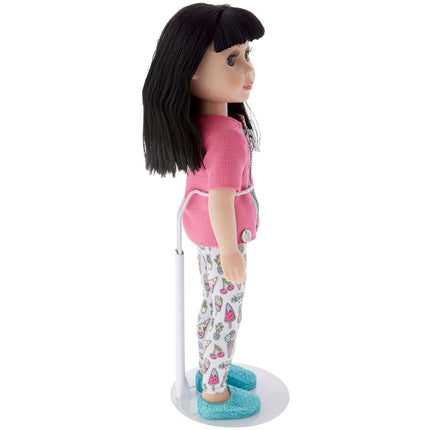 Plymor DSP-70W White Adjustable Doll Stand, fits 12, 13, 14, 15, 16, and 17 inch Dolls or Action Figures, Waist is 2.25" - 2.75" wide, 6" - 8" around, Pack of 2