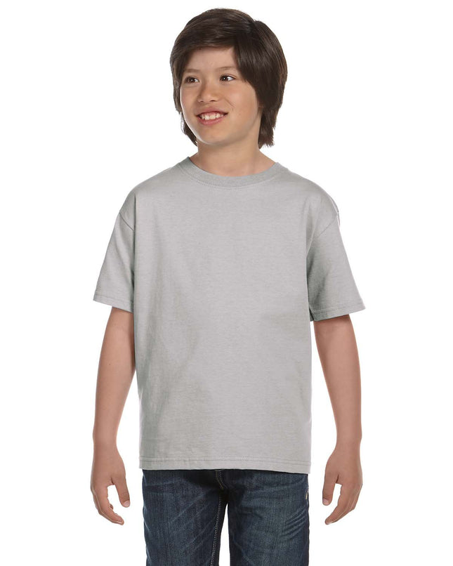 Hanes Boys' Essentials Camiseta de manga corta para niños paquete económico (3 unidades), gris claro, mediana