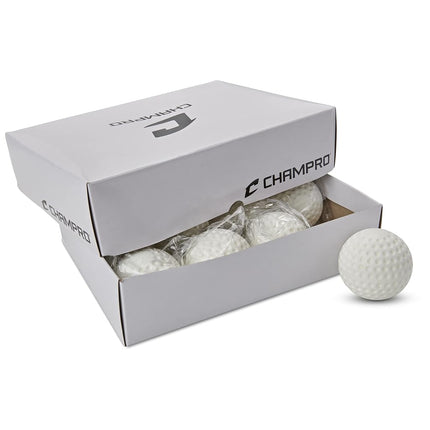 CHAMPRO Dimple Molded Baseball (White, 9-Inch) (Pack of 12)