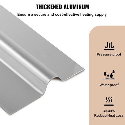 Plaques de transfert de chaleur VEVOR PEX, plaques de transfert de chaleur PEX en aluminium de 1,22 m, 100 plaques de transfert de chaleur radiante, plaques de transfert de chaleur de 1,27 cm conçues pour les tuyaux PEX