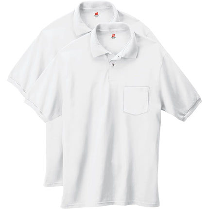 Hanes Men's Short-Sleeve Jersey Pocket Polo (Pack 