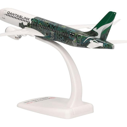 Herpa Snap-Fit Model Airplane QantasLink Airbus A220-300 - Flying Art Series/Minyma Kutjara Tjukurpa 1:200 Scale Miniature Collectible Model with Base Plastic
