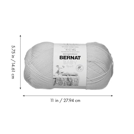 Bernat Baby Sport BB Baby White Yarn - 1 Pack of 12.3oz/350g - Acrylic - #3 Light - 1256 Yards - Knitting/Crochet