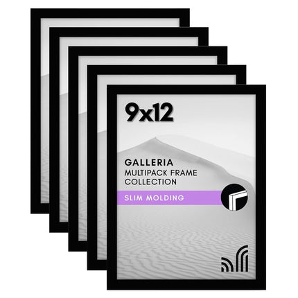 Americanflat 9x12 Picture Frame Set of 5 in Black 