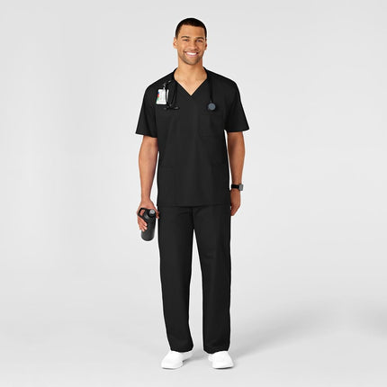 WonderWink Men's Petite Wonderwork Cargo Pant Short, Black, Small