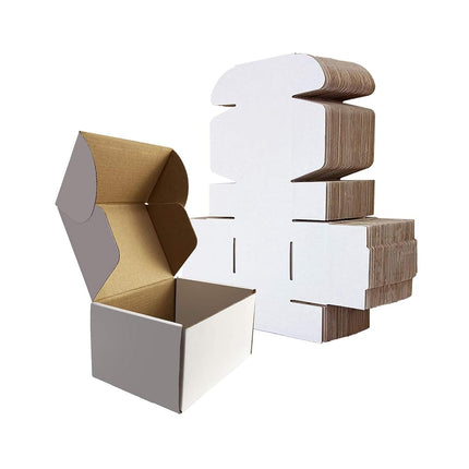 RLAVBL 6x4x3 Inches Shipping Boxes Set of 25, Whit