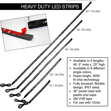 Tira LED blanca de alta resistencia Boogey Lights PGU-HDUTY-WH-60L