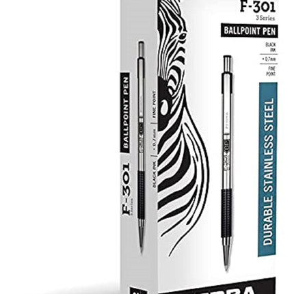 ZEBRA Pen F-301 Black Ballpoint Pens, Ultra Stylis