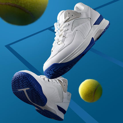 FitVille Men's Wide Tennis Shoes Comfortable Pickleball Shoes with Arch Support for Plantar Fasciitis Wide Feet White