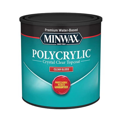 Minwax 255554444 Minwaxc Polycrylic Water Based Protective Finishes, 1/2 Pint, Gloss