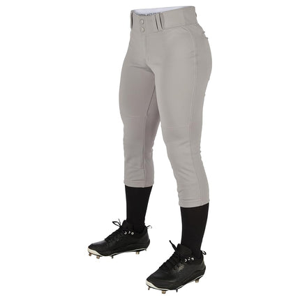 Champro Women's Tournament Traditional Low-Rise Polyester Softball Pant, X-Large, Grey