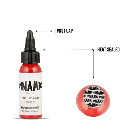 Dynamic Fire Red Tattoo Ink Bottle 1oz