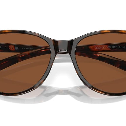 Costa Del Mar Women's Catherine Sunglasses, Tortoise/Copper Polarized 580g, Medium