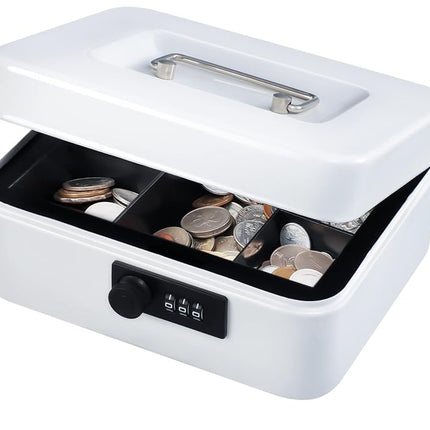 KYODOLED Cash Box with Combination Lock,Safe Metal