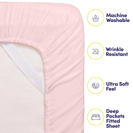 Sweet Home Collection Queen Sheets Pale Pink - 6 Piece 1500 Supreme Collection Fine Brushed Microfiber Deep Pocket Queen Sheet Set Bedding - 2 Extra Pillow Cases, Great Value