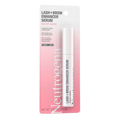 Neutrogena Healthy Lash + Brow Enhancer Serum Formulated with Biotin & Peptides; Nourishing & Conditioning Serum to Enhance the Look of Lashes & Eyebrows, 0.08 oz