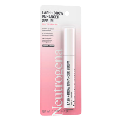 Neutrogena Healthy Lash + Brow Enhancer Serum Formulated with Biotin & Peptides; Nourishing & Conditioning Serum to Enhance the Look of Lashes & Eyebrows, 0.08 oz