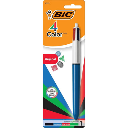 Stylo bille rétractable Bic 4 Couleurs, Multicolore