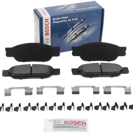 BOSCH BE805H Blue Ceramic Disc Brake Pad Set With Hardware - Compatible With Select Ford Thunderbird; Jaguar S-Type; Lincoln LS; FRONT