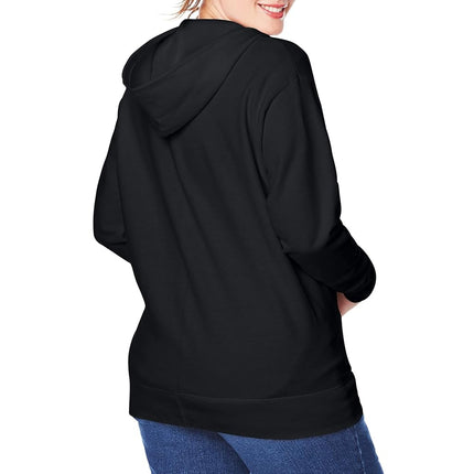 Just My Size Women's Plus-Size Full Zip Fleece Hoodie, Ebony, 4XL