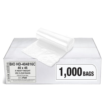Aluf Plastics 45 Gallon Clear Trash Bags (1000 Cou