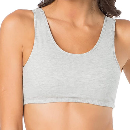 Fruit of the Loom Women's Built Up Tank Style Sports Bra, Black/White/Heather Grey, 48