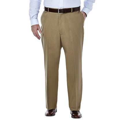 Haggar Men's Premium No Iron Khaki Classic Fit Exp