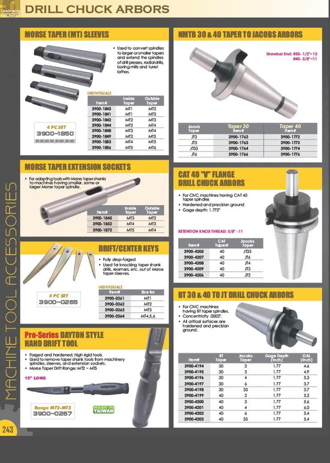 HHIP 3700-0123 Drill Chuck Arbor, MT5 to Jt3