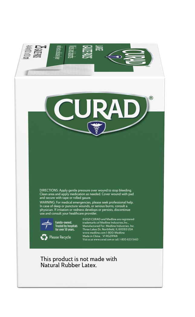 Curad Pro-Gauze Sterile Pads, 4" x, 4", 25ct