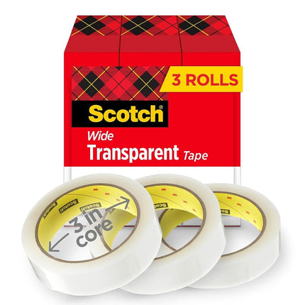 Scotch® Transparent Tape 600-72-3PK, 1 Inch x 2592