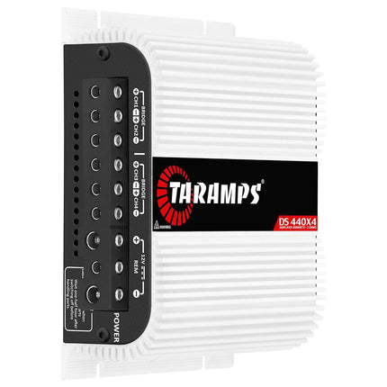 Taramp's DS 440x4 440 Watts RMS 4 Channels 2 Ohms Amplifier Multichannel Class D Full Range, Crossover High/Low Pass Bridgedable, Aluminium, RCA, Car Show Power System