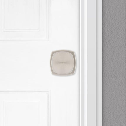 Kwikset Arroyo Knob Dummy Door Knob, Single Sided Handle for Closets, French Double Doors, and Pantry, Satin Nickel Non-Turning Interior Push/Pull Door Knob, with Microban Protection