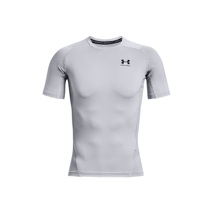 T-shirt de compression à manches courtes Under Armour HeatGear pour homme, Gris Mod (011)/Noir, XL