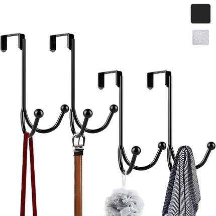HFHOME 4Packs Over The Door Double Hanger Hooks, M