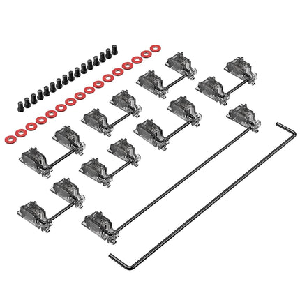 DUROCK Stabilizer V2, Screw in Stabilizers with 2u 6.25u 7u Wires, PCB Mount Keyboard Stabilizers for Mechanical Keyboards (V2 Smokey Black 100% Kit)