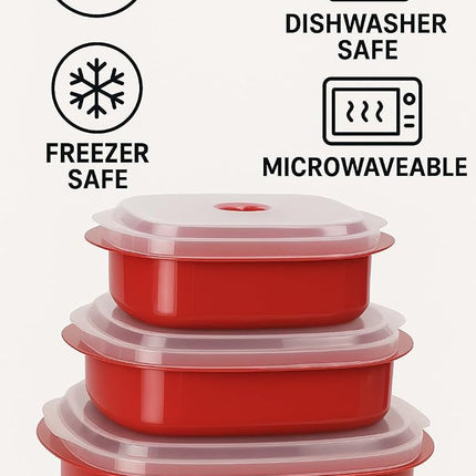 Reston Lloyd Calypso Basics by 6-Piece Microwave Cookware, Steamer and Storage Set, Lime