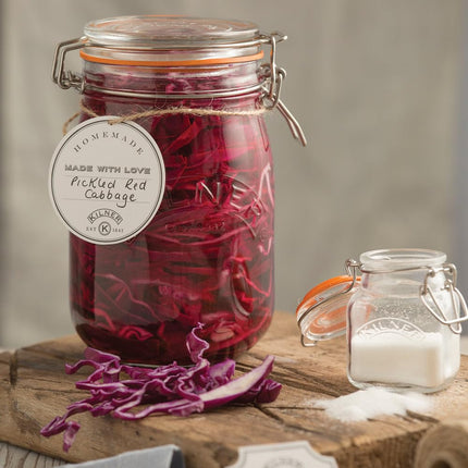 Kilner Round Clip Top Jar 0.35 Litre (350ml) Airtight Glass Storage Jar for Preserving Spices Dry Foods Reusable