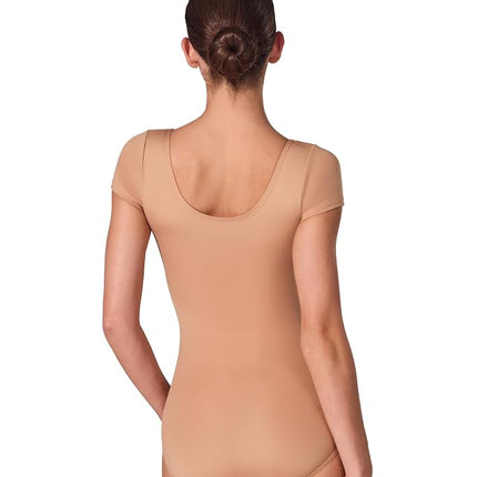 Capezio Women's Short Sleeve Leotard, Light Suntan, L