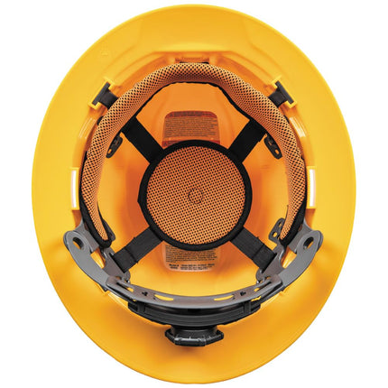 Klein Tools 60489 Hard Hat, Non-Vented Full Brim Style, Padded Self-Wicking Odor-Resistant Sweatband, Tested up to 20kV, Yellow