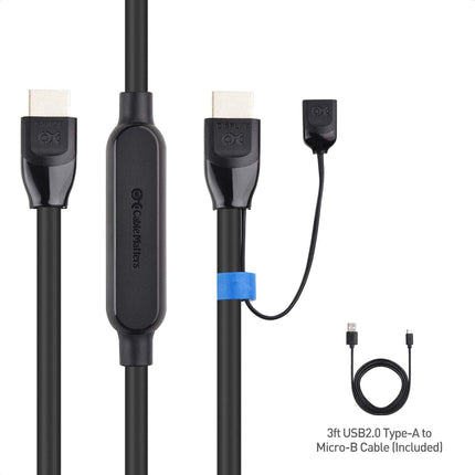 Câble HDMI Long Cable Matters Unidirectionnel Actif 48Gbps Ultra HD 8K de 7,5 m avec HDR pour PS5, Xbox Series X/S, RTX3080 / 3090, RX 6800/6900, Apple TV et autres