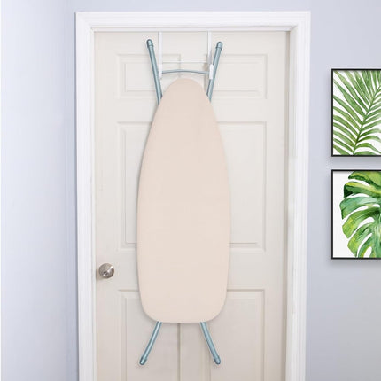 Seymour Home Products Adjustable Height Wide Top Ironing Board | 18” Wide Top, Steam-Flow Mesh, Stain-Resistant Cover | All-Steel Frame | Linen Beige