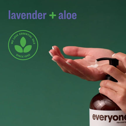 Everyone Nourishing Hand and Body Lotion, 32 Ounce (Pack of 2), Lavender and Aloe, Plant-Based Lotion with Pure Essential Oils, Coconut Oil, Aloe Vera and Vitamin E