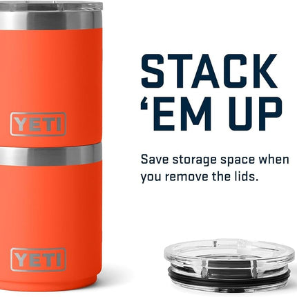 YETI Rambler 10 oz Stackable Lowball 2.0, Vacuum Insulated, Stainless Steel with MagSlider Lid, Papaya