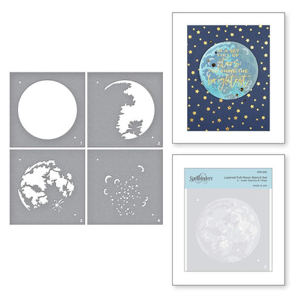 Spellbinders Stencil, Layered Full Moon