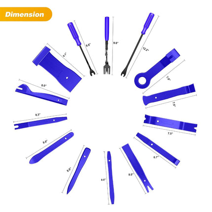 GOOACC 102Pcs Trim Removal Tool, Auto Push Pin Bumper Retainer Clip Set Fastener Terminal Remover Tool Round Handle Crowbar Pry Kit Car Panel Radio Removal Auto Clip Pliers (GRC-208)
