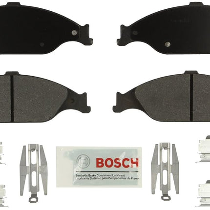 BOSCH BE804H Blue Ceramic Brake Pad Set With Hardware - Compatible With Select Ford Mustang; FRONT