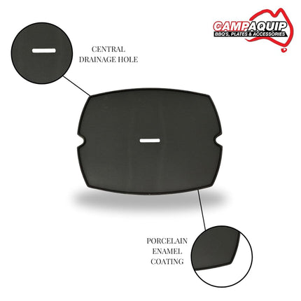 CAMPAQUIP Cast Iron Griddle | Fits Weber Baby Q Series | Q100 | Q120 | Q1000 | Q1200 | Grill Cooking or Hot Plate for BBQ | Non-Stick | NOT for N Series