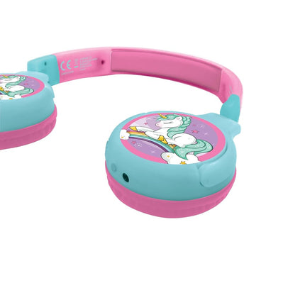 Lexibook Unicorn 2-in-1 Bluetooth Headphones for Kids - Stereo Wireless Wired, Kids Safe, Foldable, Adjustable, HPBT010UNI, Pink, 16.5 x 8 x 18.5 cm
