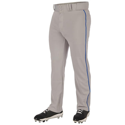 Pantalon de baseball CHAMPRO Triple Crown 2.0 pour garçons, bas ouvert avec tresse, gris, bleu roi